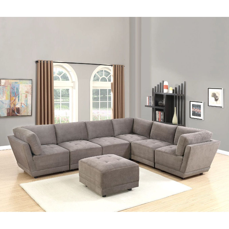 Latitude Run® Annely 124" Wide Microfiber/Microsuede Reversible Modular